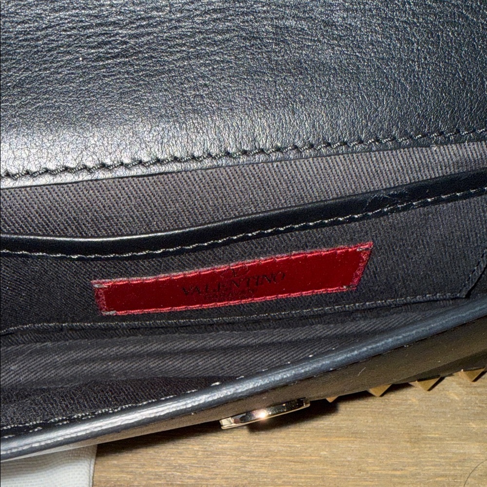 Valentino Garavani Dark Gray Clutch with Gold Studs - Picture 5 of 9